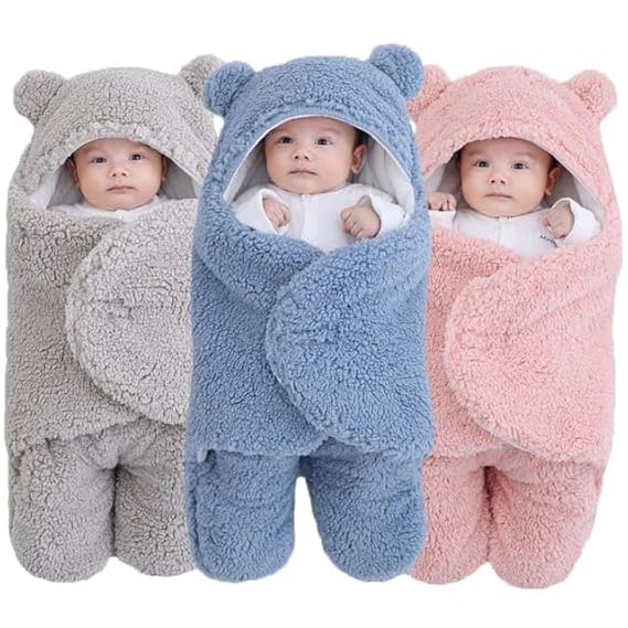 Newborn Baby Blankets & Swaddling Cute New Born Baby Boys Girls Plush Swaddle Wrap Ultra-Soft Fluffy Fleece Sleeping Bag Cotton Soft Bedding Stuff