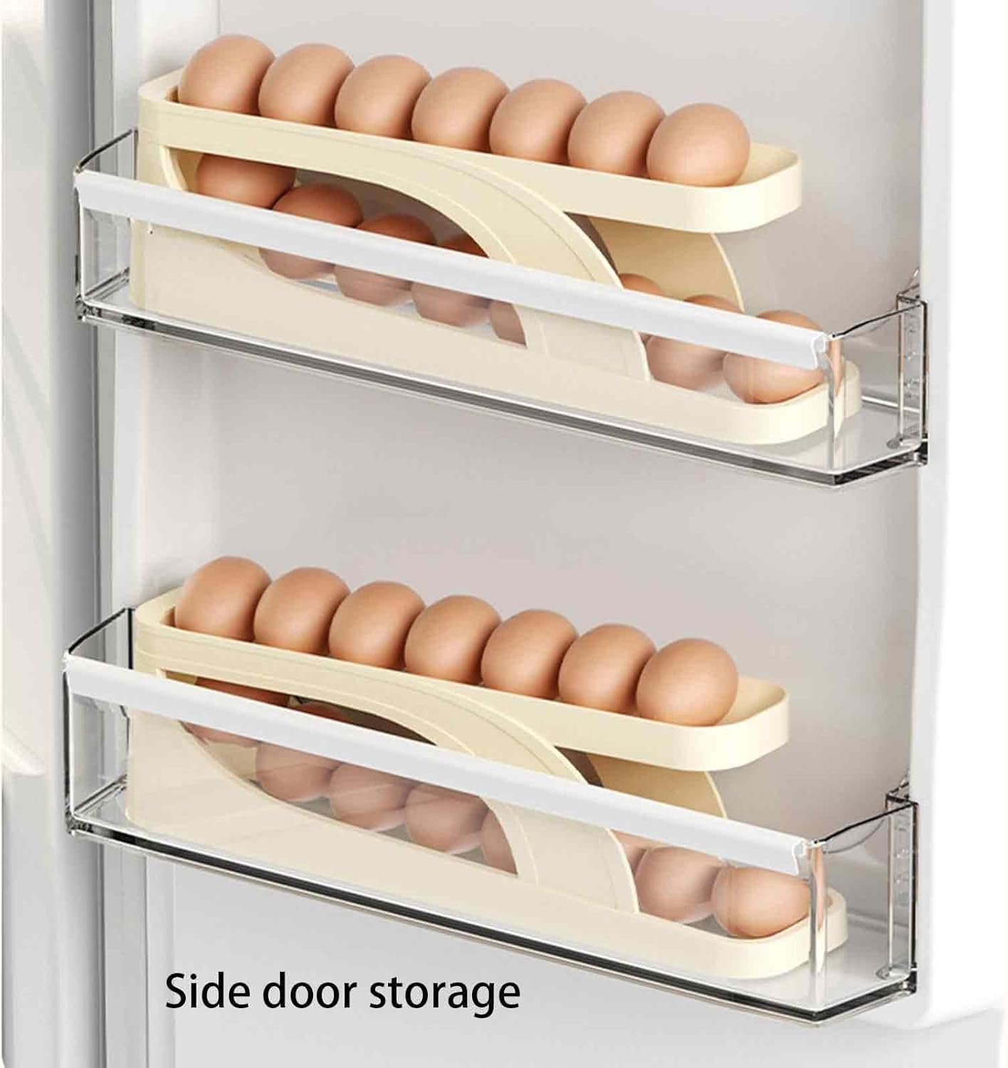 Automatic Roll-Down Double-Layer Egg Organizer