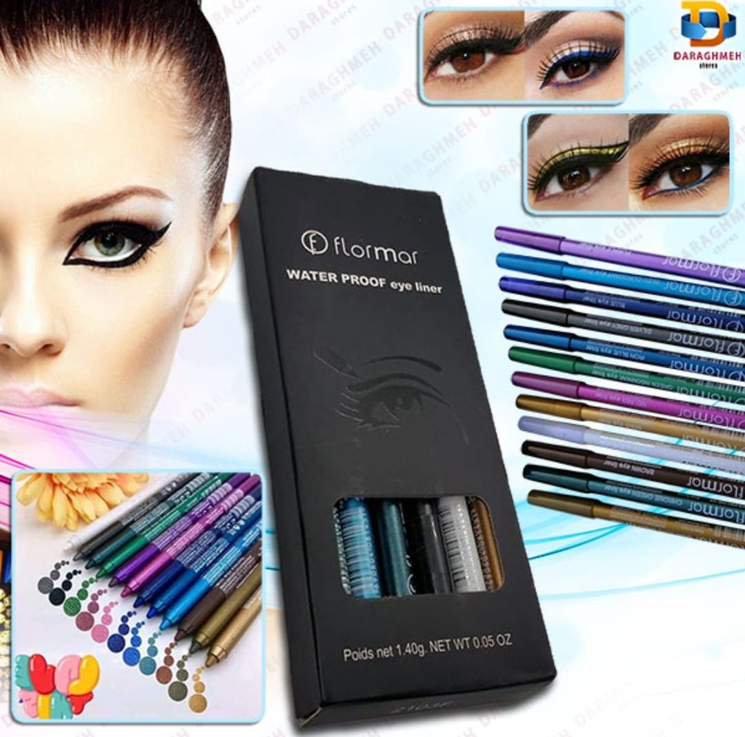 Flormar 12 Colors Waterproof and long lasting Eyeliner Set