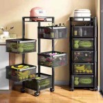 5 Layer Square Shape Kitchen Rack