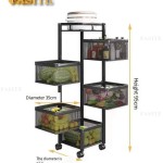 5 Layer Square Shape Kitchen Rack