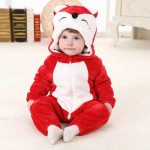 Baby Winter Fleece Jumpsuit With Hood Girls Boys Snowsuits Warm Rompers Outfits