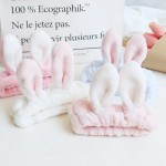 Soft Elastic Women Headwear Bunny Ear Headband Washing Face Snood Bath Spa Hair Band