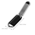 Folding Hairbrush with Mirror Pocket Hair Comb